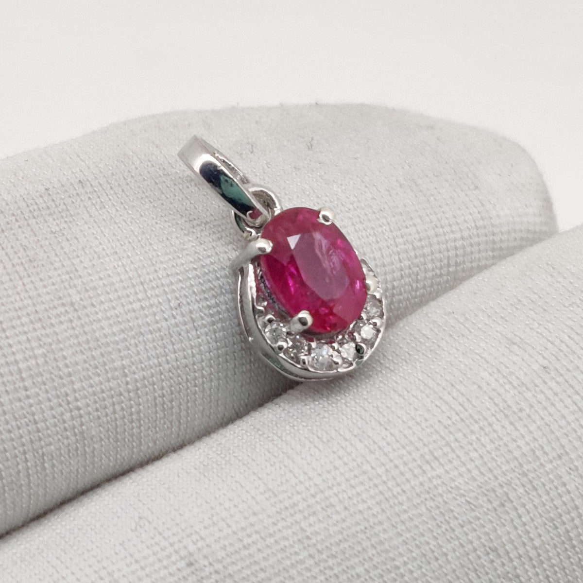 Oval Ruby Handmade Pendant, Sterling Silver Red Ruby Jewelry, July Birthstone, Wedding gift