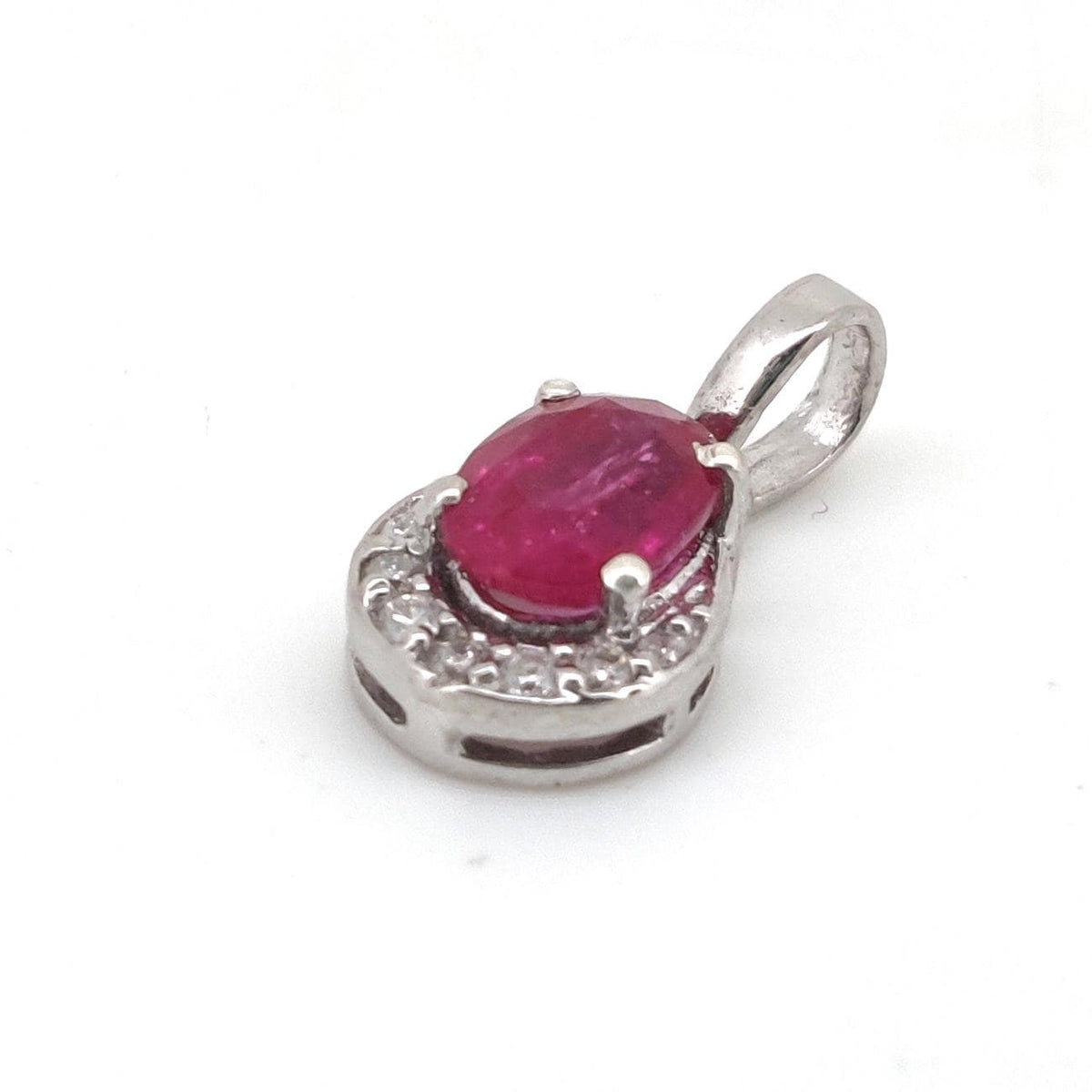 Oval Ruby Handmade Pendant, Sterling Silver Red Ruby Jewelry, July Birthstone, Wedding gift