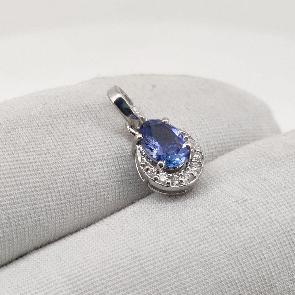 Oval Tanzanite Handmade Pendant, Sterling Silver Blue Stone Jewelry, December Birthstone, Wedding gift