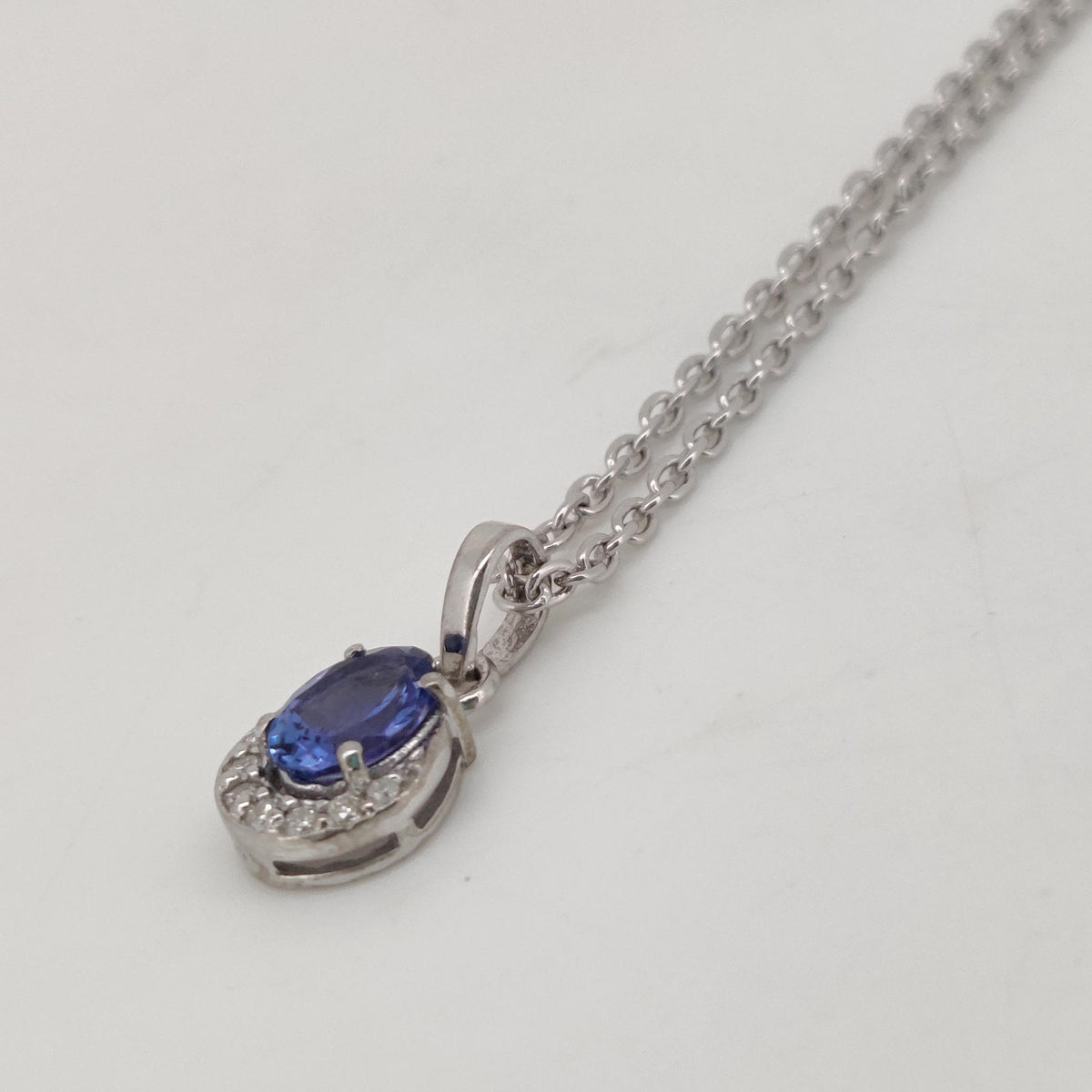 Oval Tanzanite Handmade Pendant, Sterling Silver Blue Stone Jewelry, December Birthstone, Wedding gift