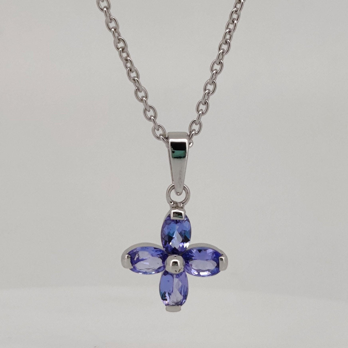 Oval Tanzanite Sterling Silver Pendant, December Birthstone Jewelry, Anniversary Gift for Her