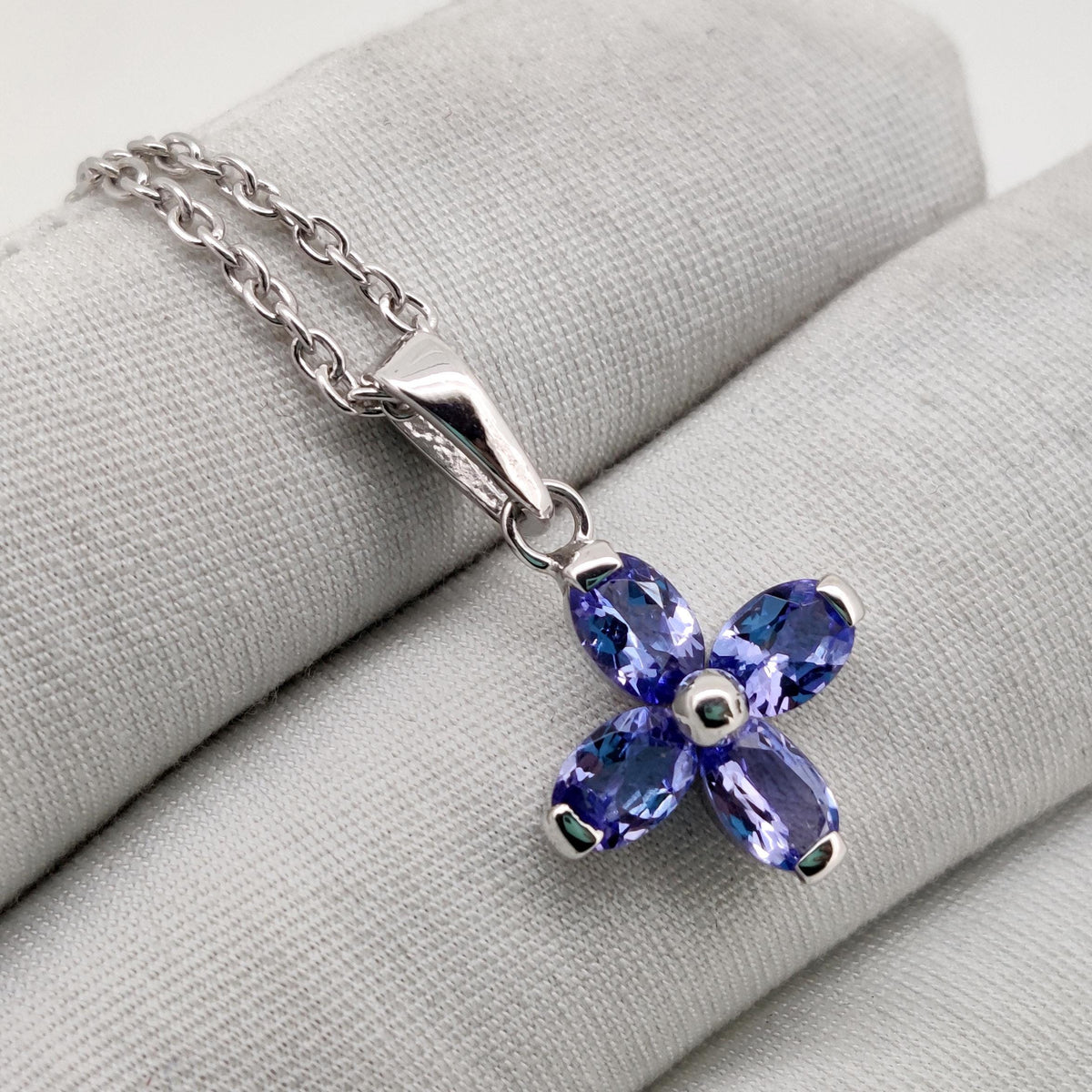 Oval Tanzanite Sterling Silver Pendant, December Birthstone Jewelry, Anniversary Gift for Her