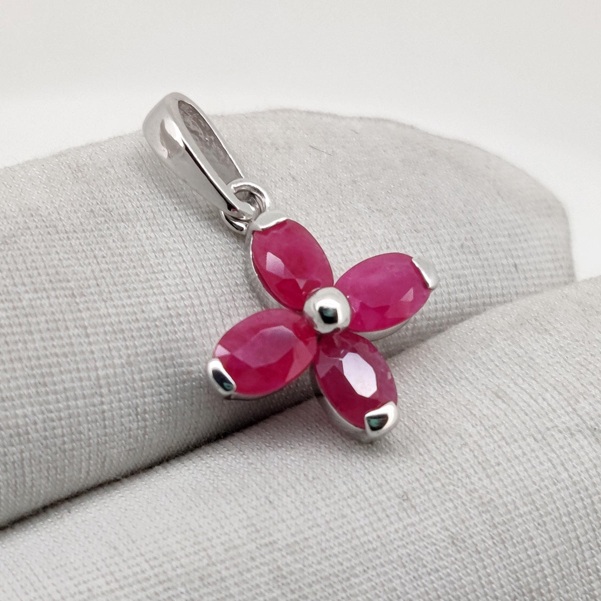 Sterling Silver Oval Cut Ruby Pendant, July Birthstone Jewelry
