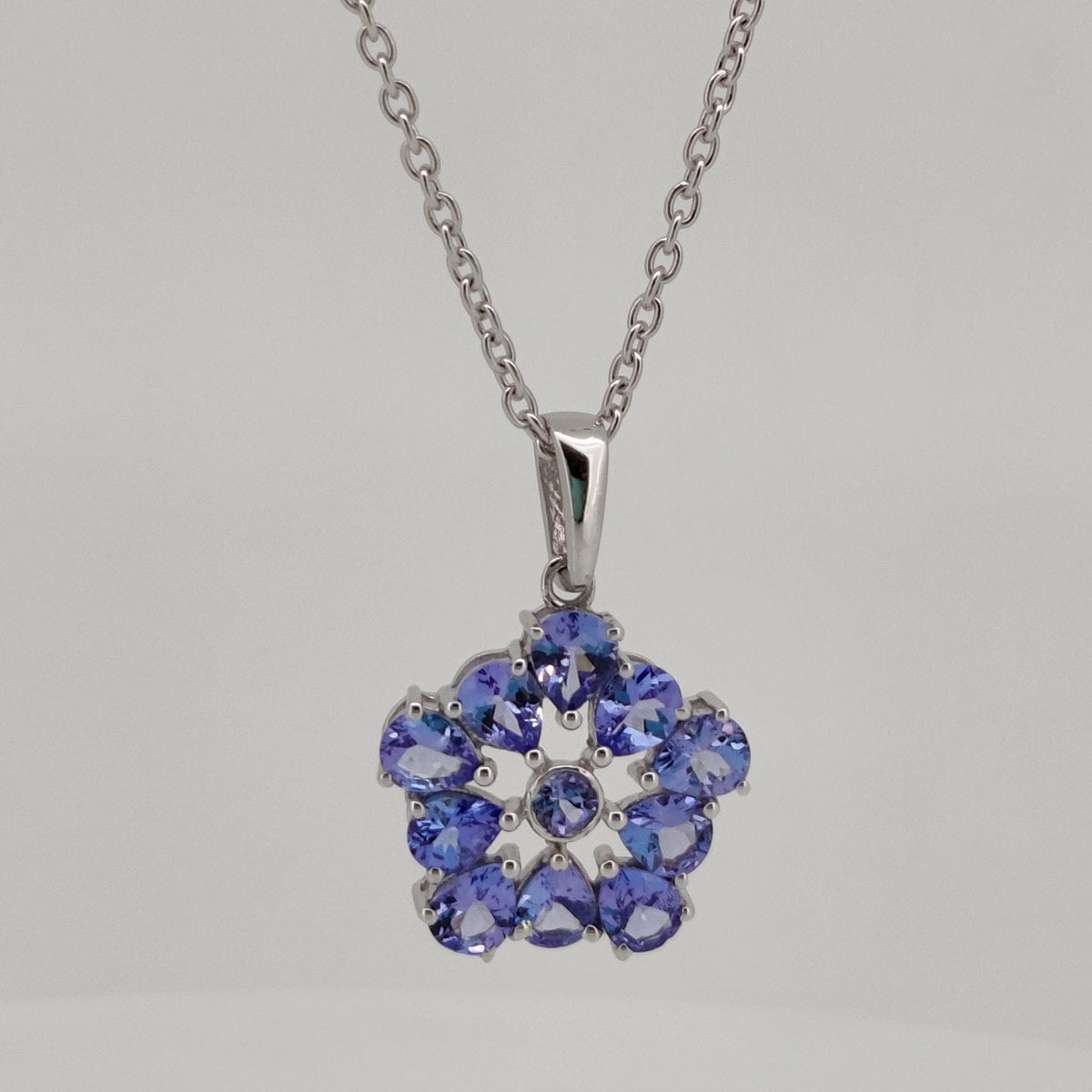 Natural Tanzanite Pendant, Handmade Sterling Silver Tanzanite Necklace, December Birthstone Jewelry