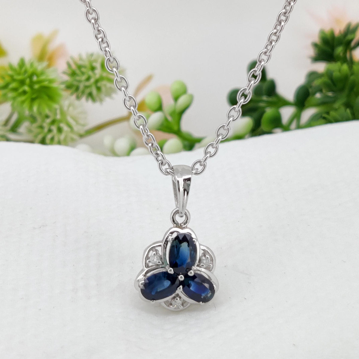 Natural Blue Sapphire Pendant-925 Sterling Silver Jewelry-September Birthstone-Handmade Jewelry-Gift for Anniversary