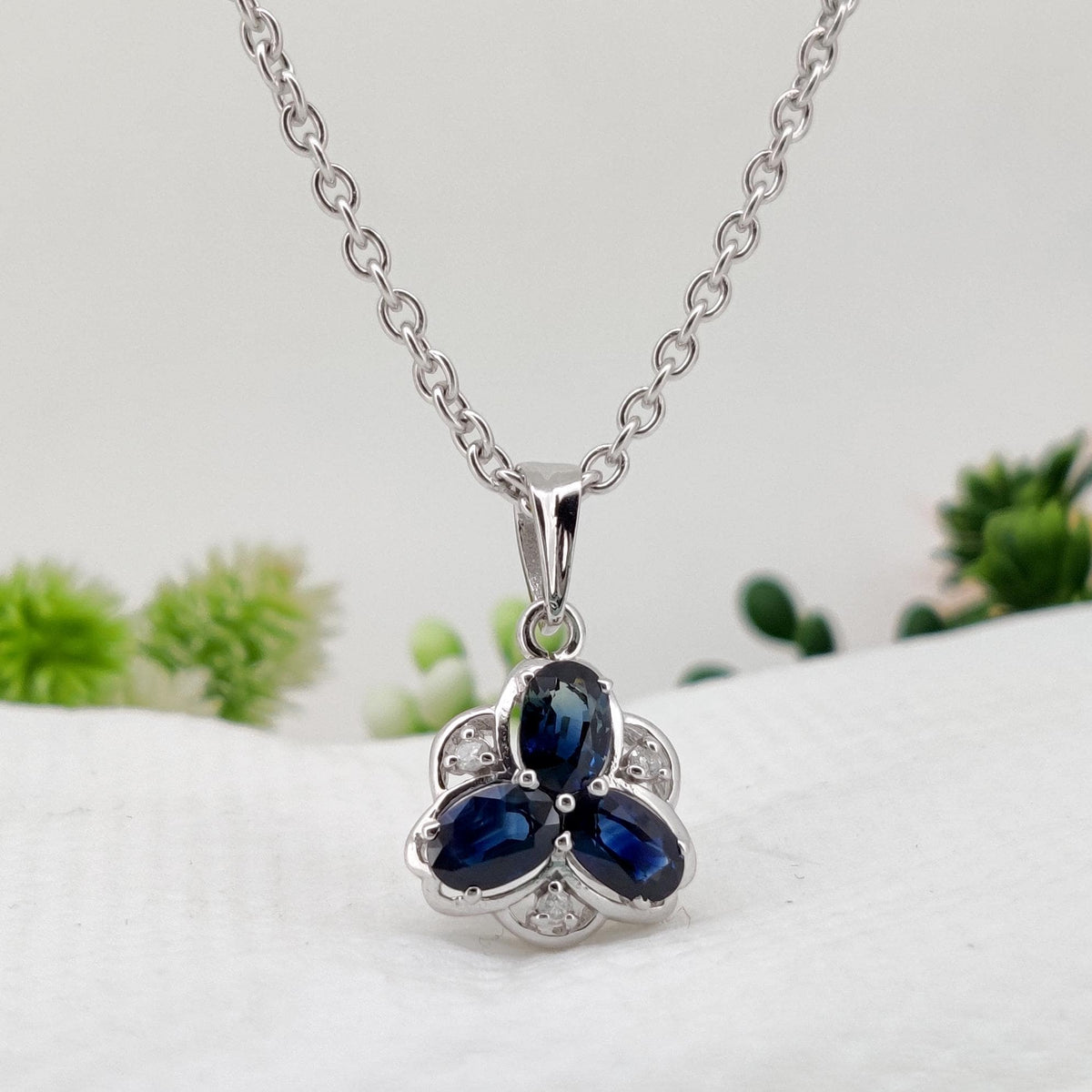 Natural Blue Sapphire Pendant-925 Sterling Silver Jewelry-September Birthstone-Handmade Jewelry-Gift for Anniversary
