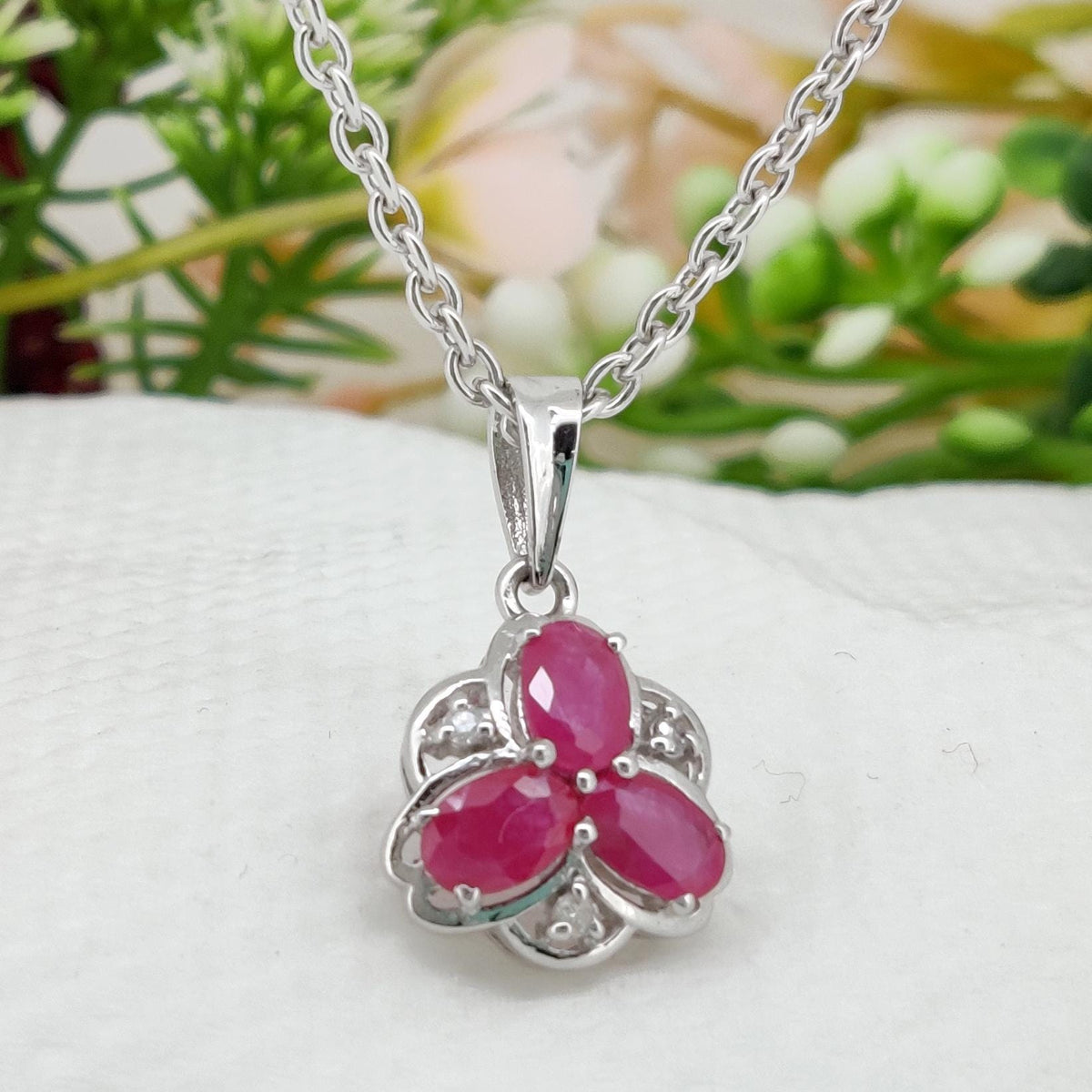 Oval Ruby Gemstone Pendant, Ruby Sterling Silver Necklace, July Birthstone, Anniversary Gifts For Women