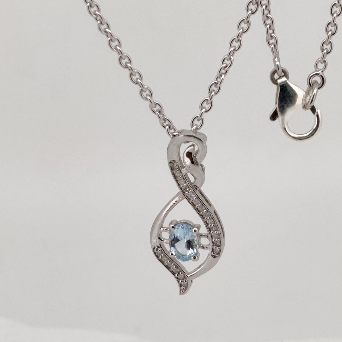 Aquamarine Oval Pendant, Handmade Sterling Silver Necklace, Aquamarine Jewelry, March Birthstone, Anniversary Gift