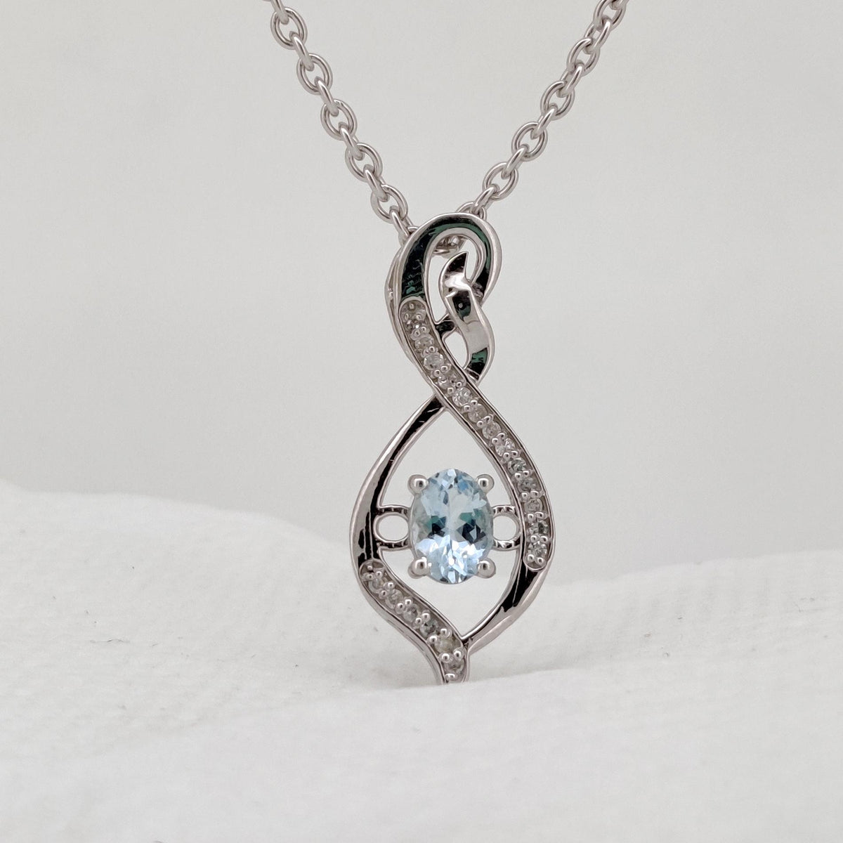 Aquamarine Oval Pendant, Handmade Sterling Silver Necklace, Aquamarine Jewelry, March Birthstone, Anniversary Gift