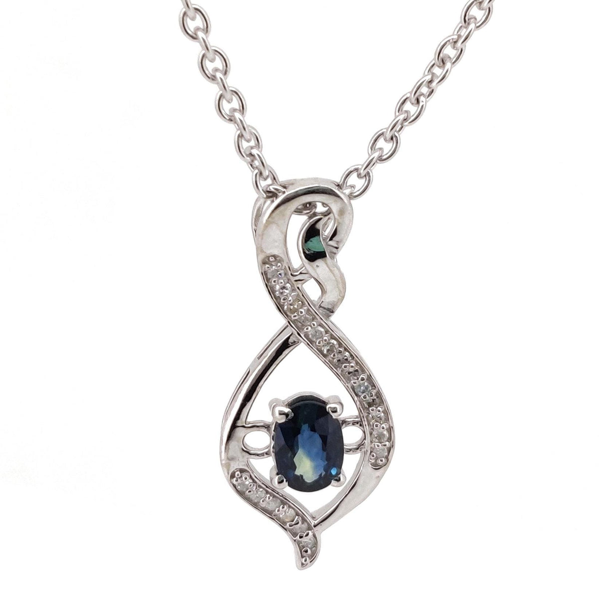 Blue Sapphire Minimalist Pendant, Handmade Sterling Silver Necklace, Sapphire Jewelry, September Birthstone, Anniversary Gift