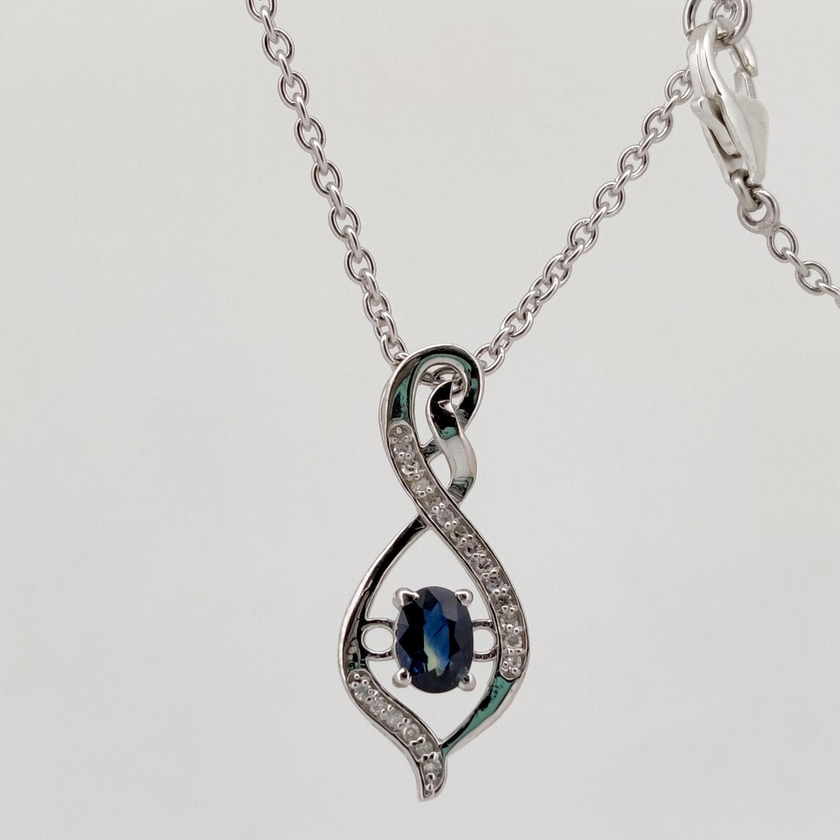 Blue Sapphire Minimalist Pendant, Handmade Sterling Silver Necklace, Sapphire Jewelry, September Birthstone, Anniversary Gift