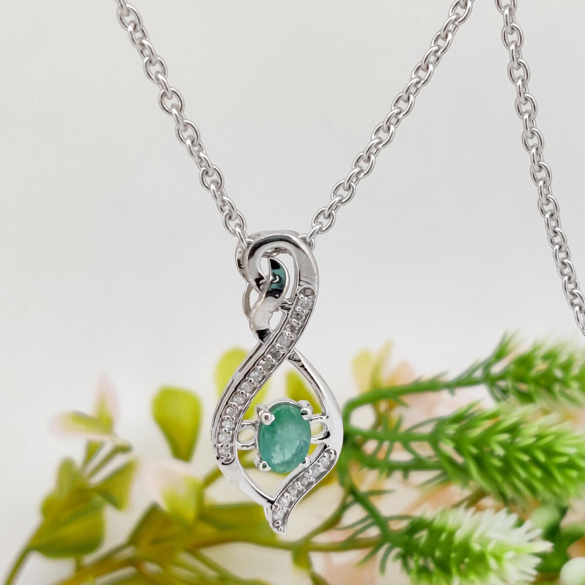 Emerald Gemstone Pendant, Handmade Sterling Silver Necklace, Green Emerald Jewelry, May Birthstone, Anniversary Gift