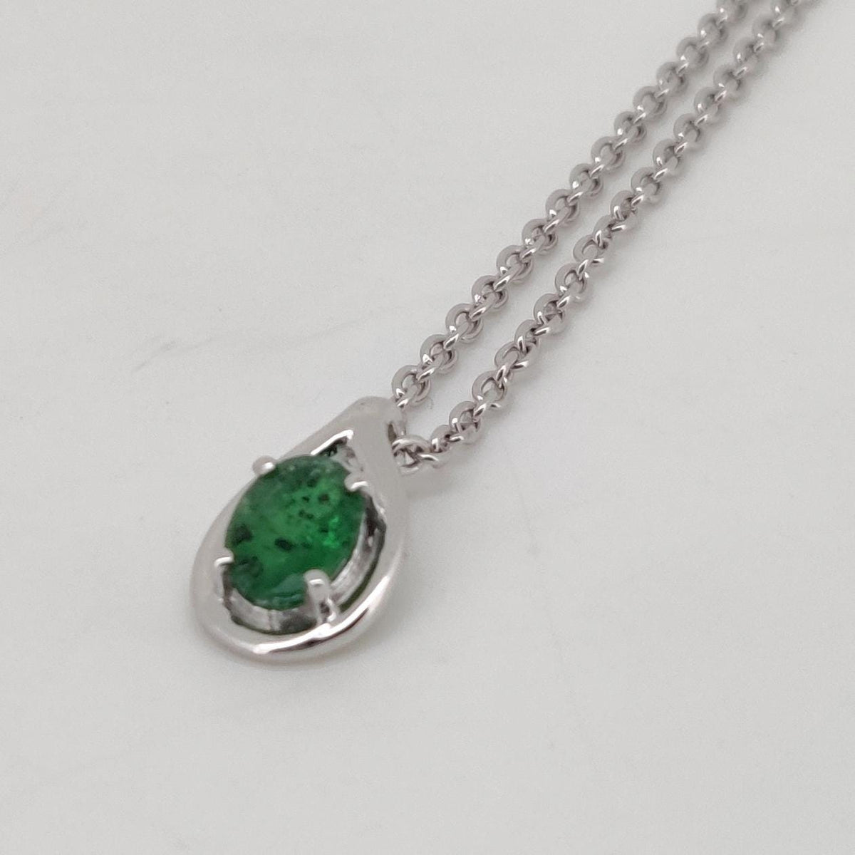 Natural Emerald Pendant, Handmade Sterling Silver Emerald Necklace, May Birthstone Jewelry