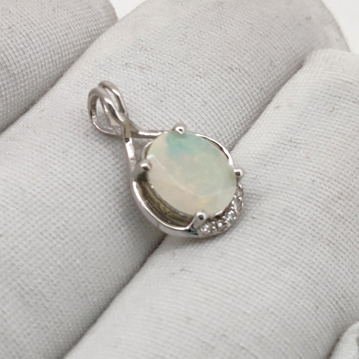 Natural Opal Pendant-925 Sterling Silver Jewelry-October Birthstone-Handmade Jewelry-Anniversary Gift