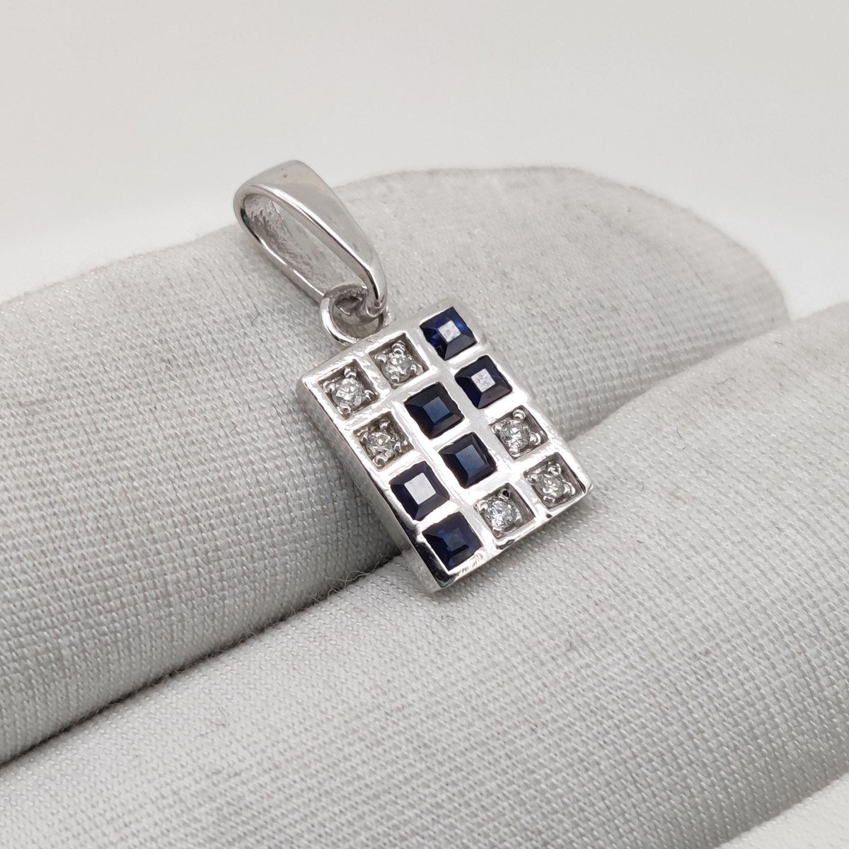 Natural Sapphire Gemstone Pendant Sterling Silver Diamond Handmade Jewelry September Birthstone Gift For Her