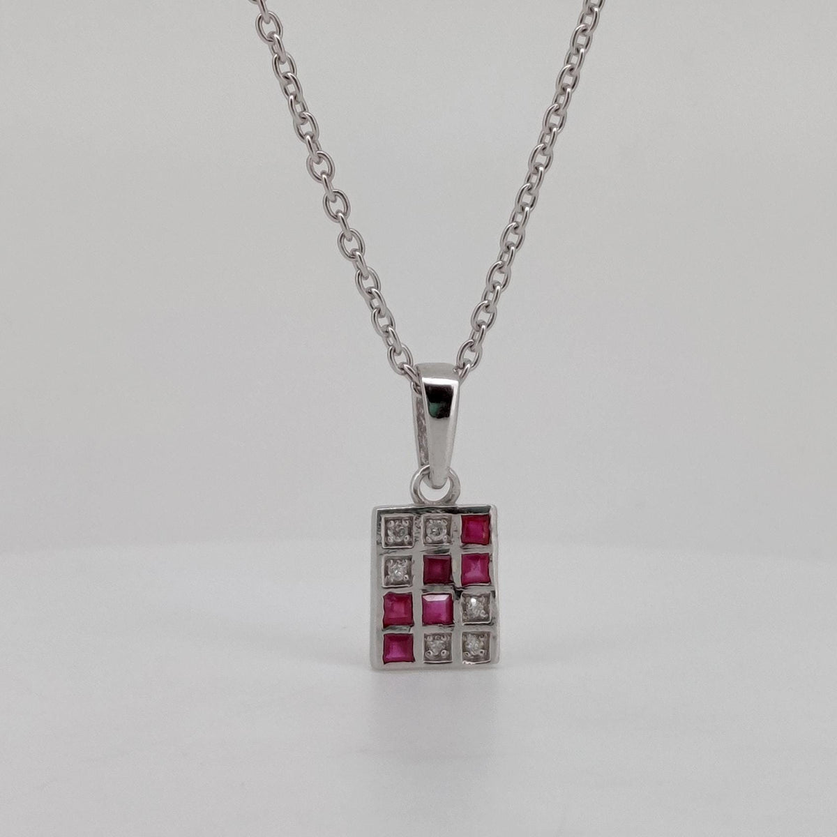 Natural Ruby Gemstone Pendant Sterling Silver Diamond Handmade Jewelry July Birthstone Gift For Her