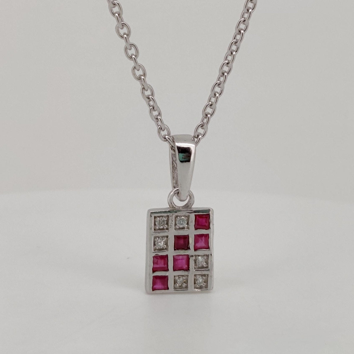 Natural Ruby Gemstone Pendant Sterling Silver Diamond Handmade Jewelry July Birthstone Gift For Her