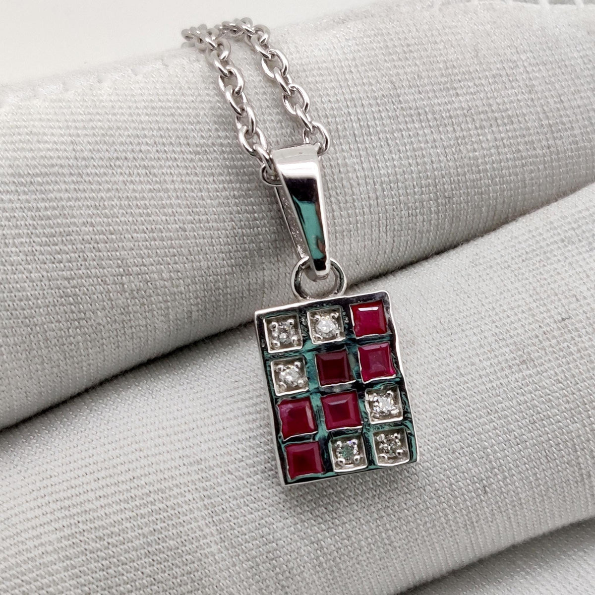 Natural Ruby Gemstone Pendant Sterling Silver Diamond Handmade Jewelry July Birthstone Gift For Her