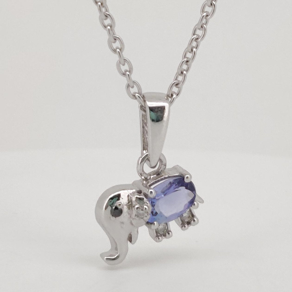 Natural Tanzanite Elephant Pendant 925 Sterling Silver, December Birthstone Jewelry