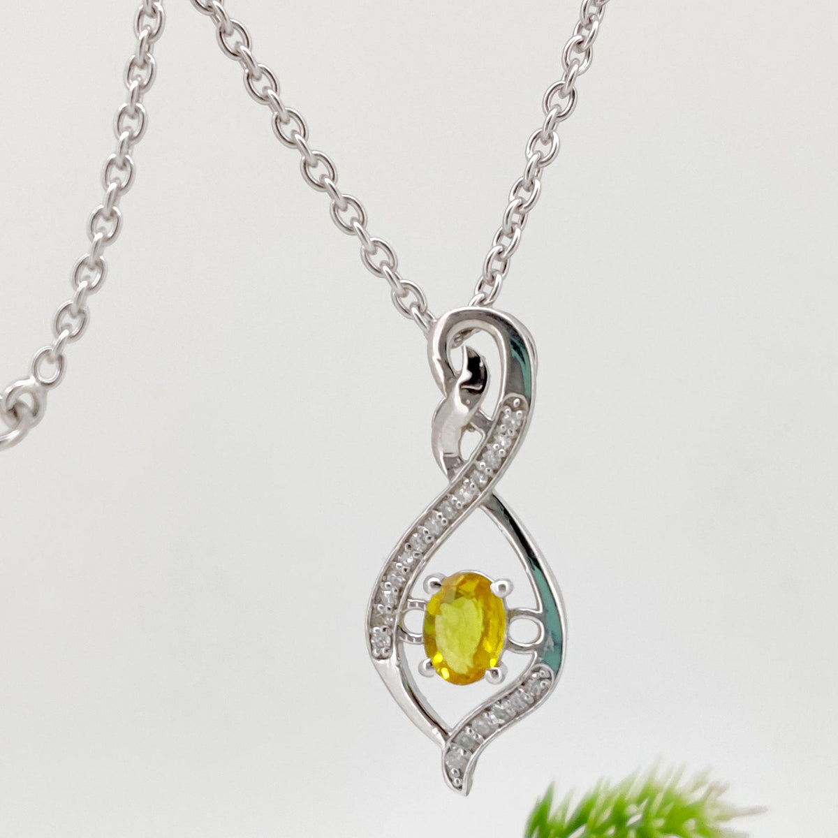 Yellow Sapphire Minimalist Pendant, Handmade Sterling Silver Necklace, Sapphire Jewelry, September Birthstone, Anniversary Gift