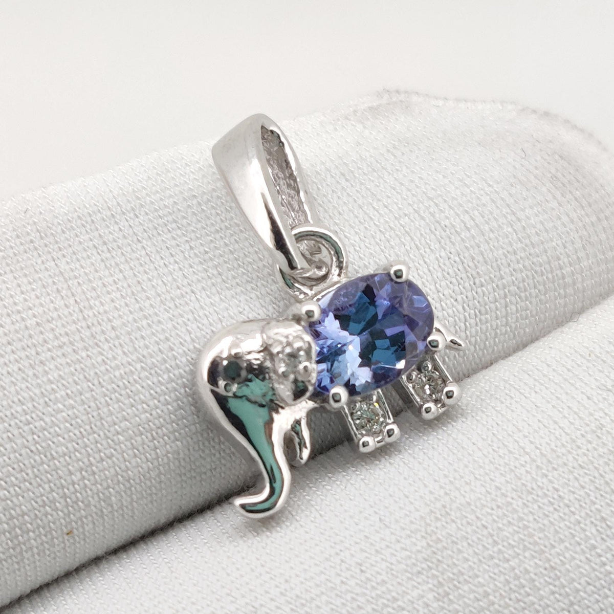 Natural Tanzanite Elephant Pendant 925 Sterling Silver, December Birthstone Jewelry