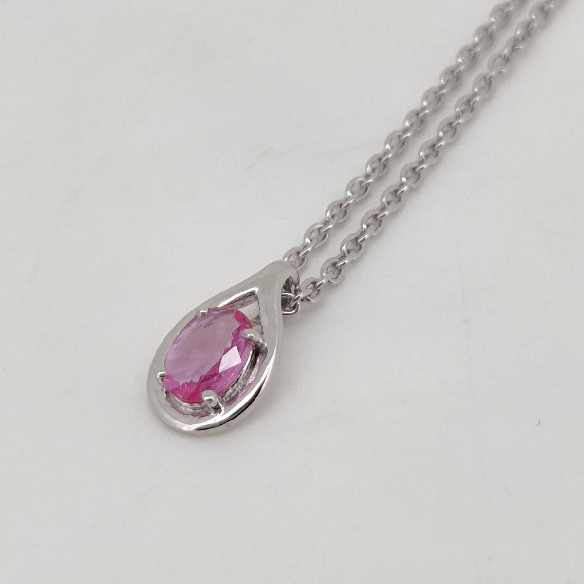 Handmade Pink Sapphire Silver Pendant, Sapphire Necklace, September Birthstone Jewelry