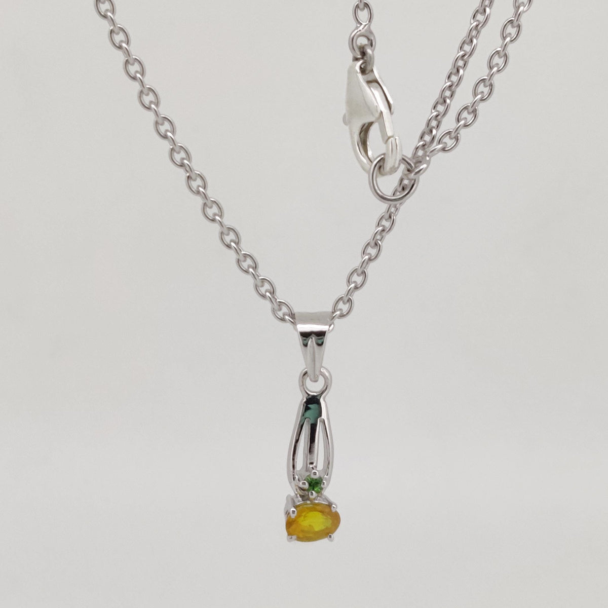 Natural Yellow Sapphire Pendant, Sterling Silver Necklace, Sapphire Jewelry, September Birthstone, Anniversary Gift