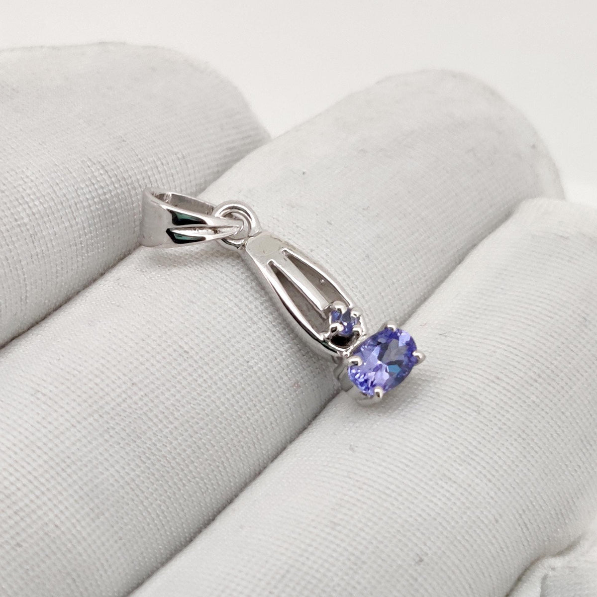 Natural Tanzanite Pendant, Sterling Silver Necklace, Tanzanite Jewelry, December Birthstone, Anniversary Gift