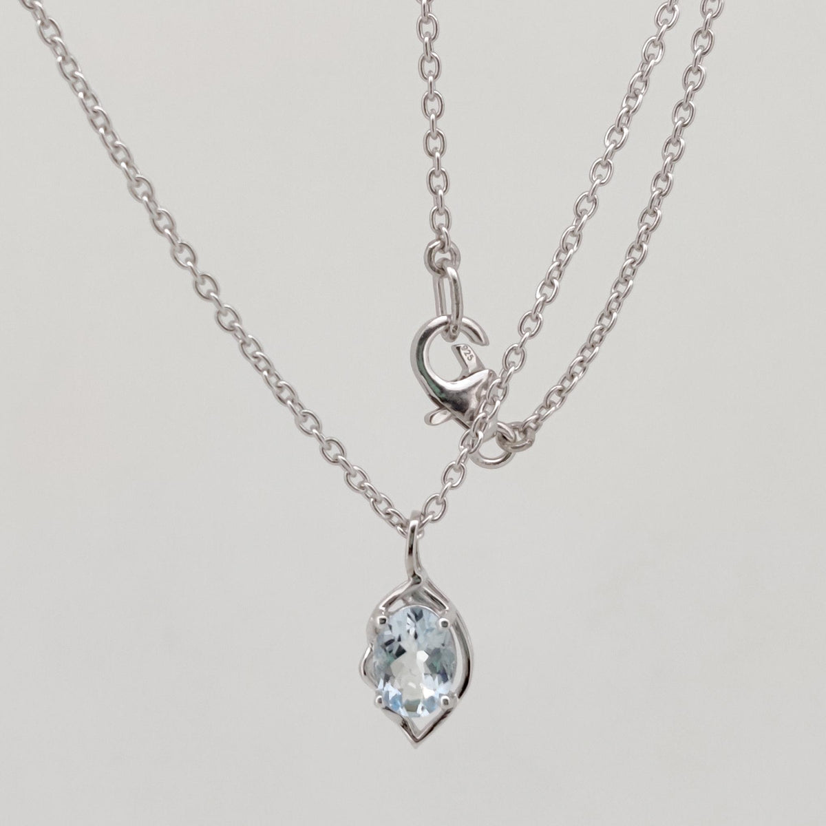 Handmade Aquamarine Pendant, Sterling Silver Aquamarine Jewelry, March Birthstone, Women's Gifts