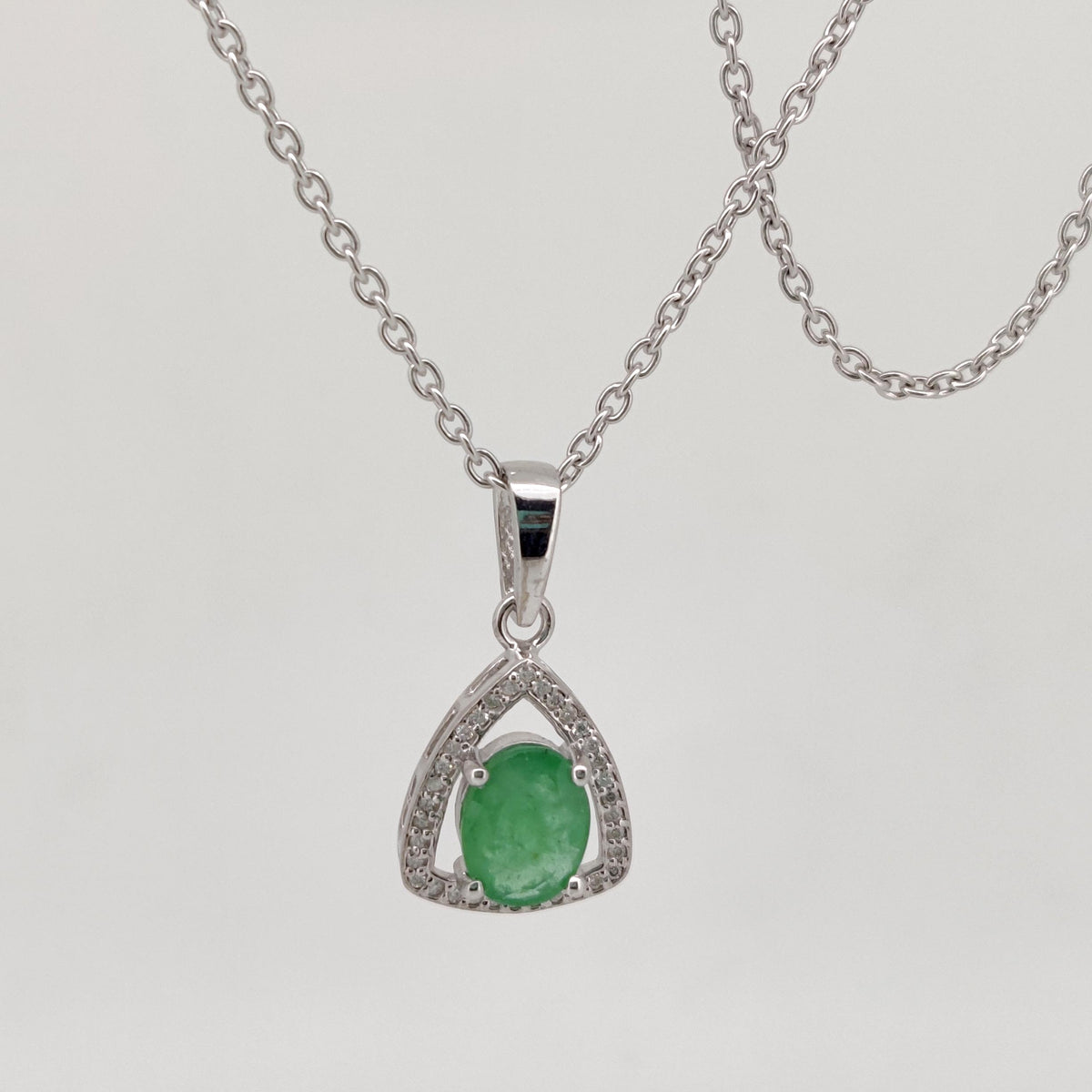 Emerald Pendant, Handmade Sterling Silver Green Emerald Jewelry, May Birthstone, Wedding   gift for her