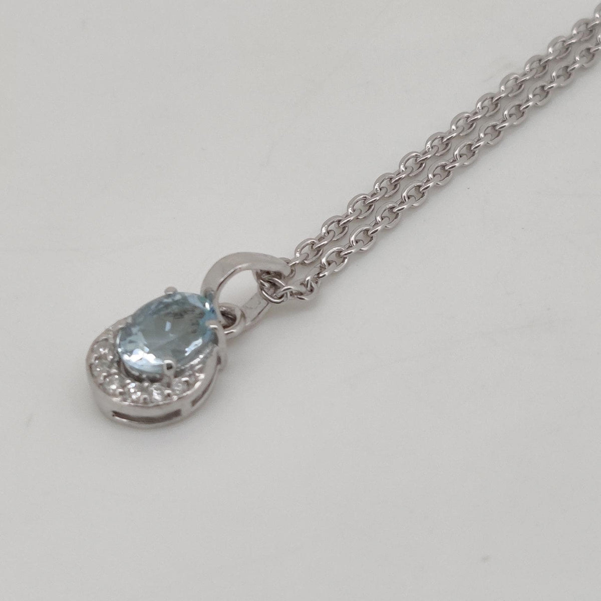 Oval Aquamarine Handmade Pendant, Sterling Silver Aquamarine Jewelry, March Birthstone