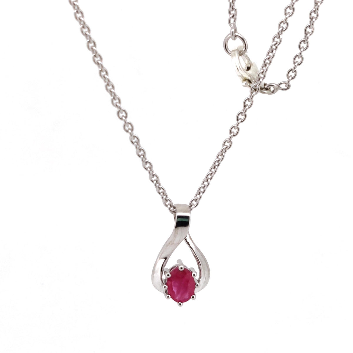 Ruby Oval Cut Pendant, Sterling Silver July Birthstone Jewelry, Wedding Gift For Her