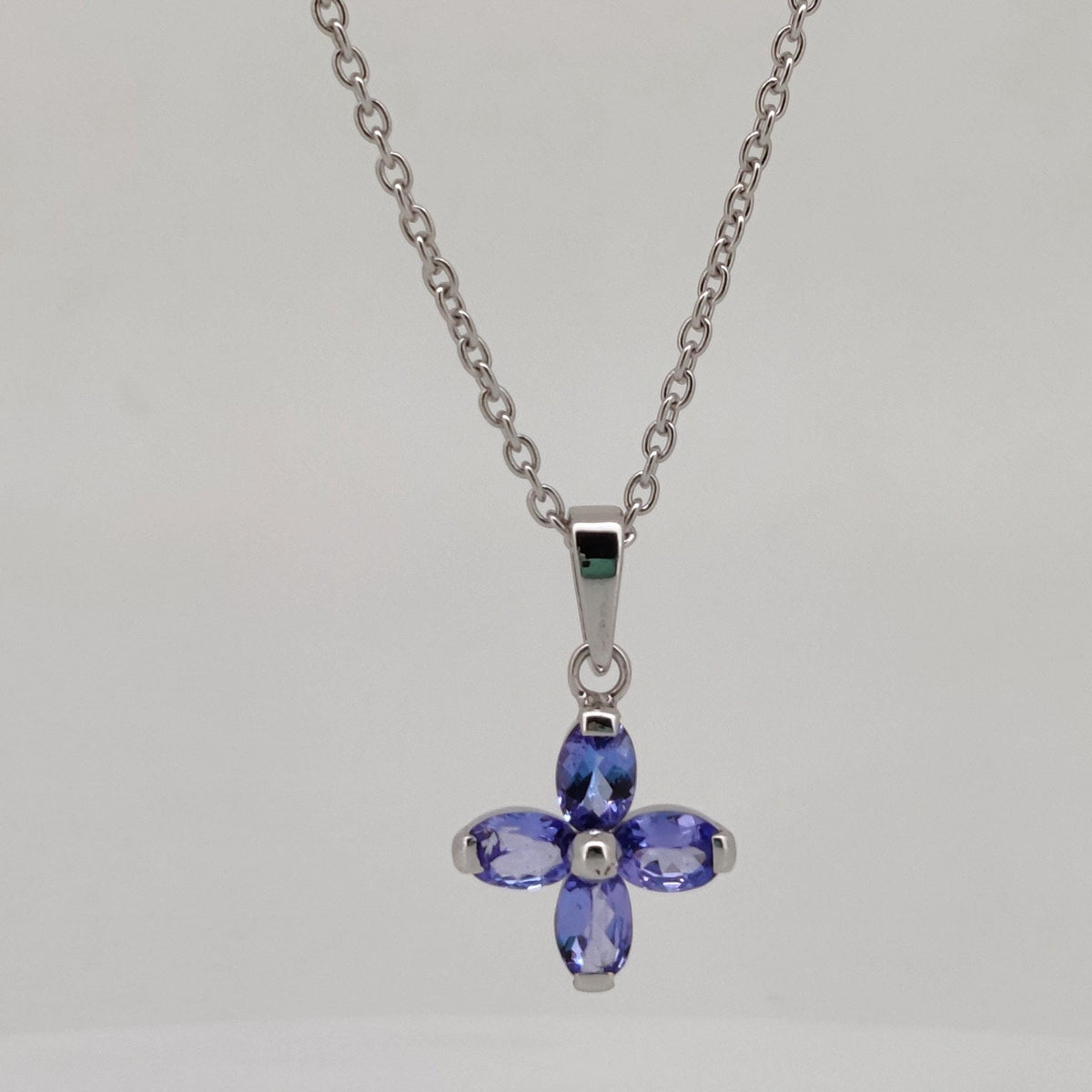 Oval Tanzanite Sterling Silver Pendant, December Birthstone Jewelry, Anniversary Gift for Her