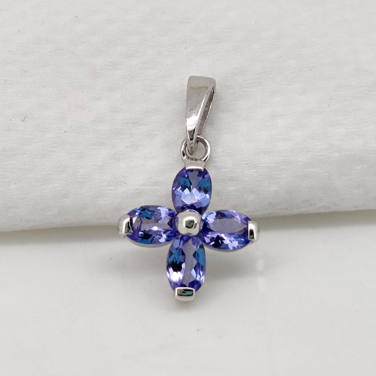 Oval Tanzanite Sterling Silver Pendant, December Birthstone Jewelry, Anniversary Gift for Her