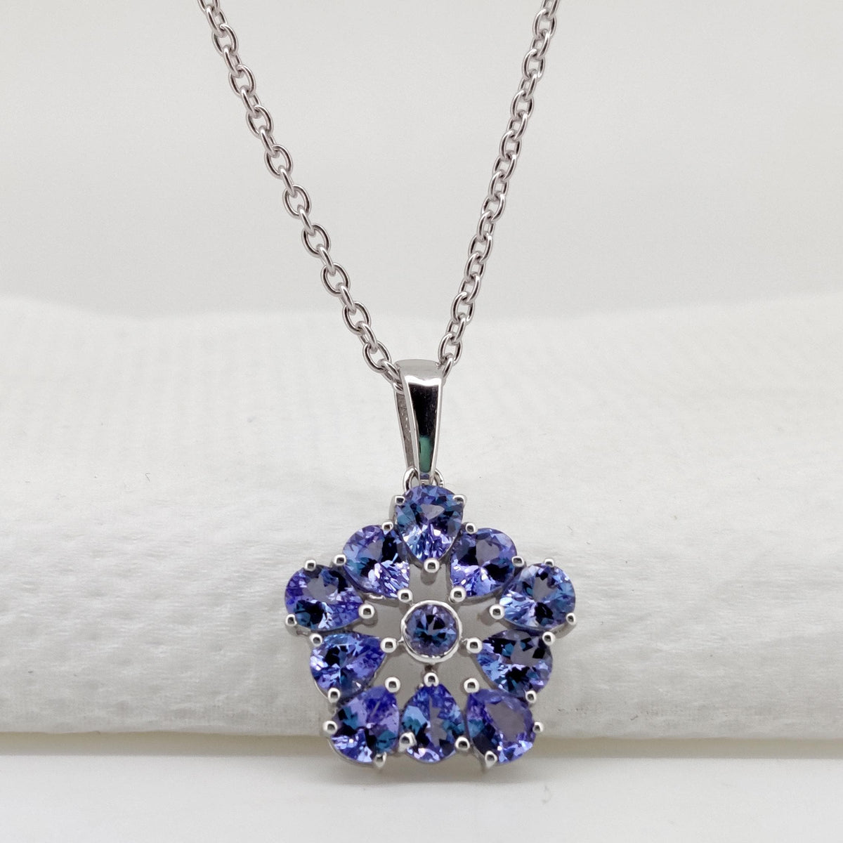 Natural Tanzanite Pendant, Handmade Sterling Silver Tanzanite Necklace, December Birthstone Jewelry