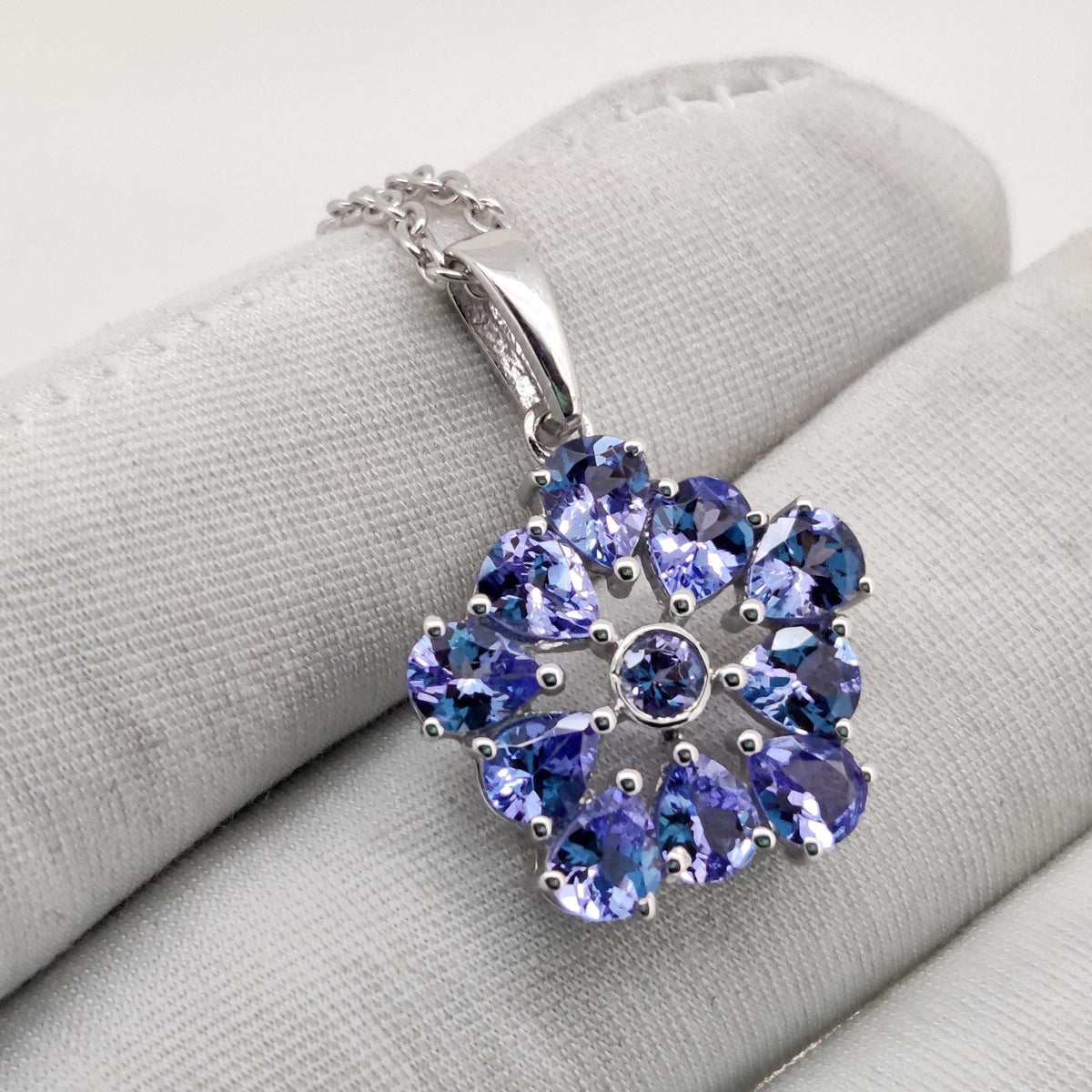 Natural Tanzanite Pendant, Handmade Sterling Silver Tanzanite Necklace, December Birthstone Jewelry