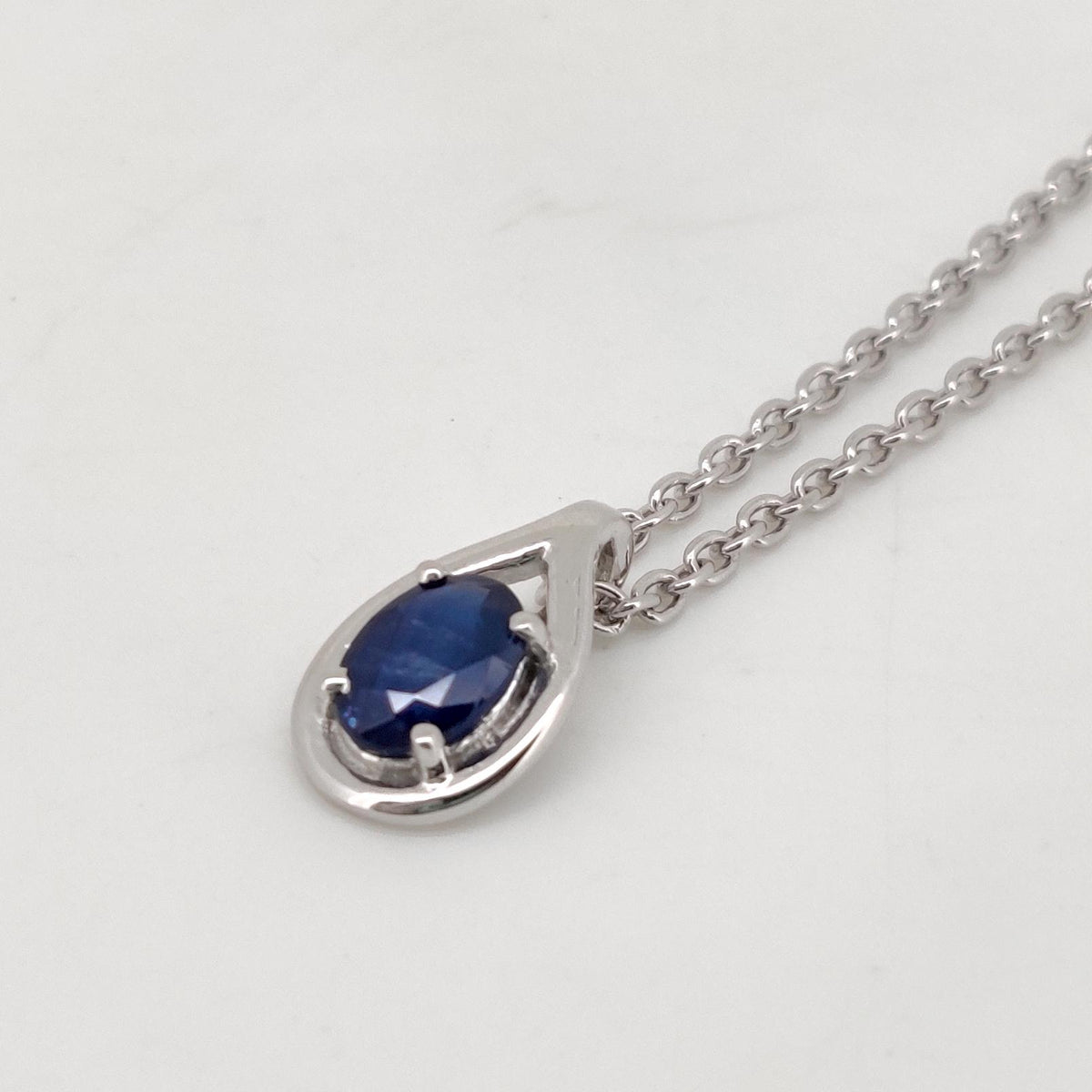 Handmade Sapphire Pendant Sterling Silver, Blue Stone Necklace, September Birthstone Gift