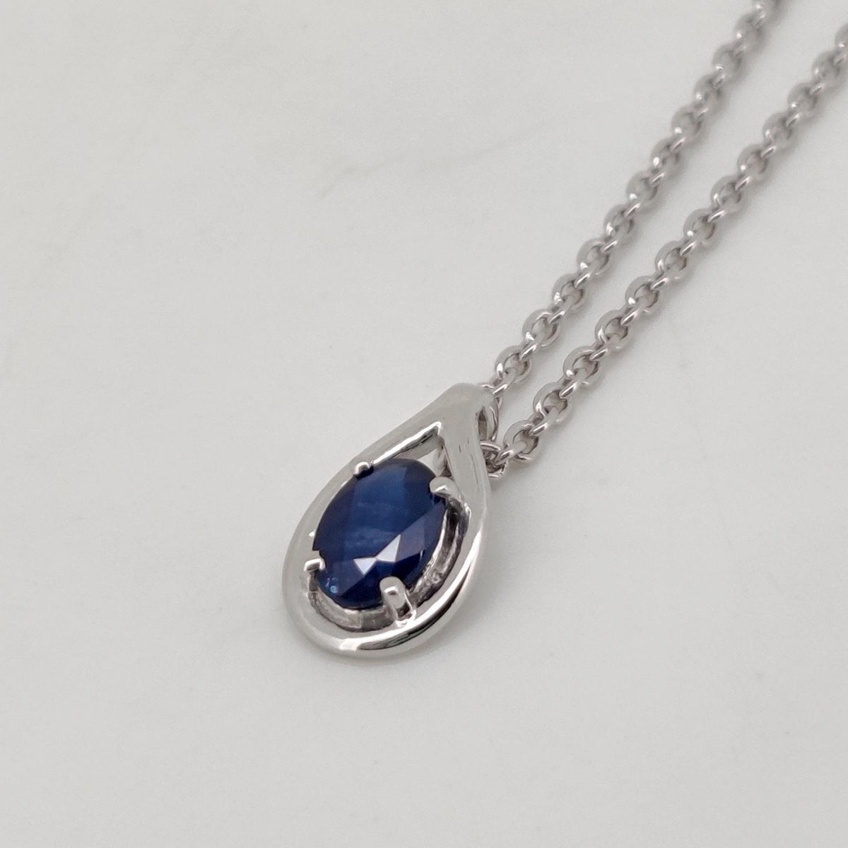 Handmade Sapphire Pendant Sterling Silver, Blue Stone Necklace, September Birthstone Gift