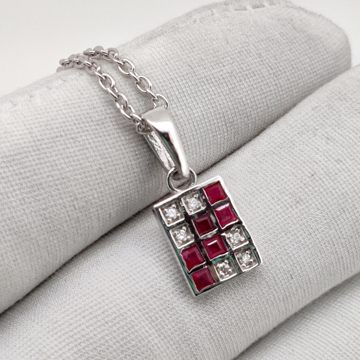 Natural Ruby Gemstone Pendant Sterling Silver Diamond Handmade Jewelry July Birthstone Gift For Her