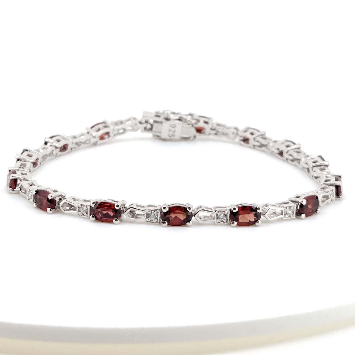 Garnet Tennis Bracelet, Sterling Silver ,Garnet Jewelry, January Birthstone, Gift For Women