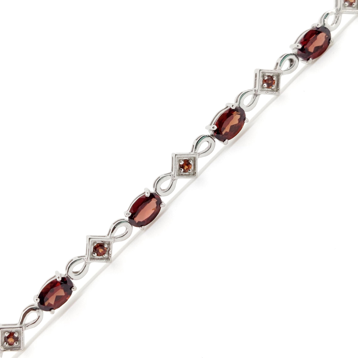 Garnet Tennis Bracelet: Sterling Silver January Birthstone, Garnet Jewelry, Wedding Gift