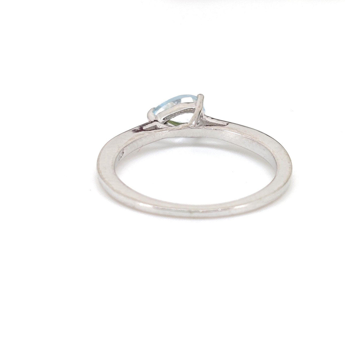 Blue Topaz Sterling Silver Ring: Pear Gemstone Stacking Band Jewelry, December Birthstone Gift