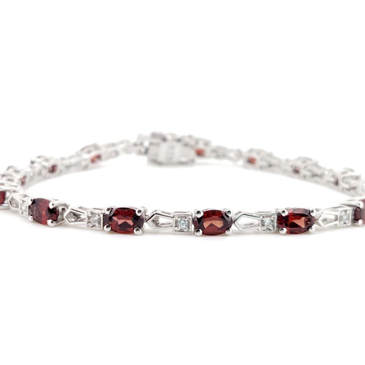 Garnet Tennis Bracelet, Sterling Silver ,Garnet Jewelry, January Birthstone, Gift For Women