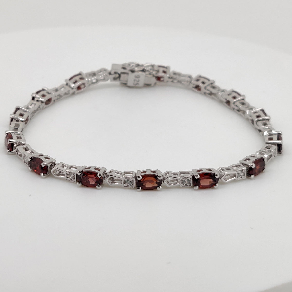 Garnet Tennis Bracelet, Sterling Silver ,Garnet Jewelry, January Birthstone, Gift For Women