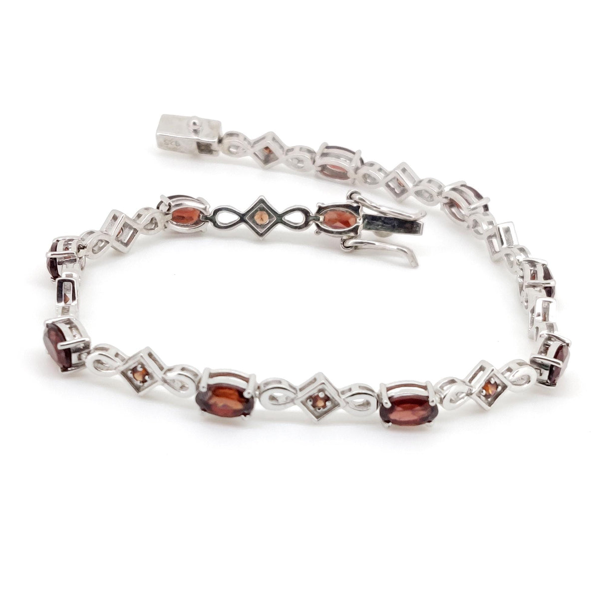 Garnet Tennis Bracelet: Sterling Silver January Birthstone, Garnet Jewelry, Wedding Gift