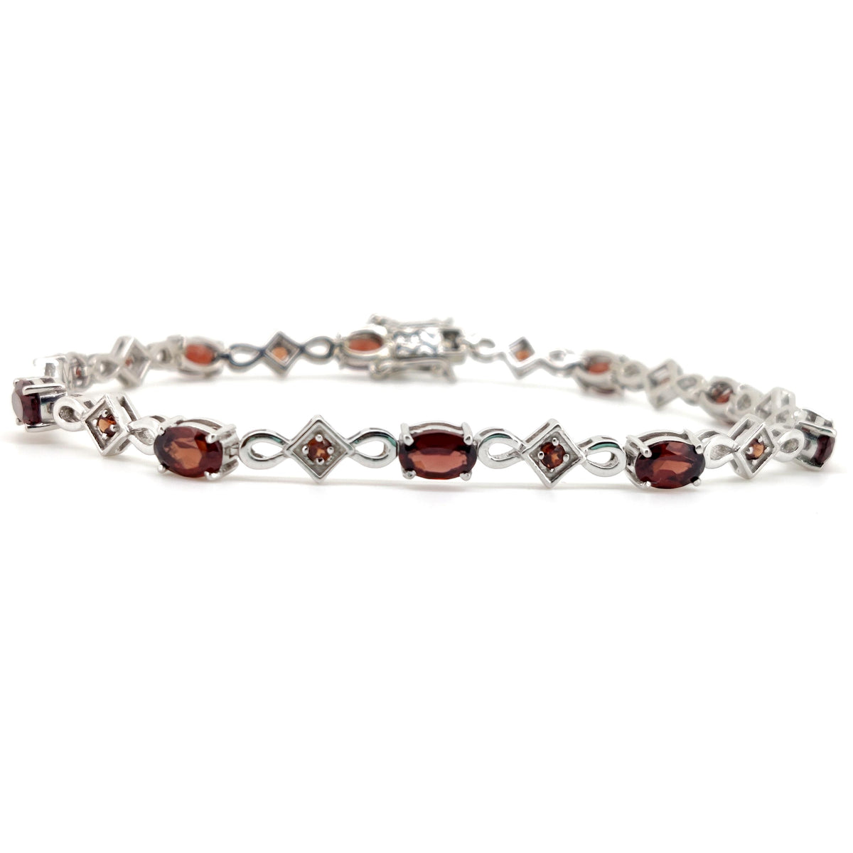 Garnet Tennis Bracelet: Sterling Silver January Birthstone, Garnet Jewelry, Wedding Gift
