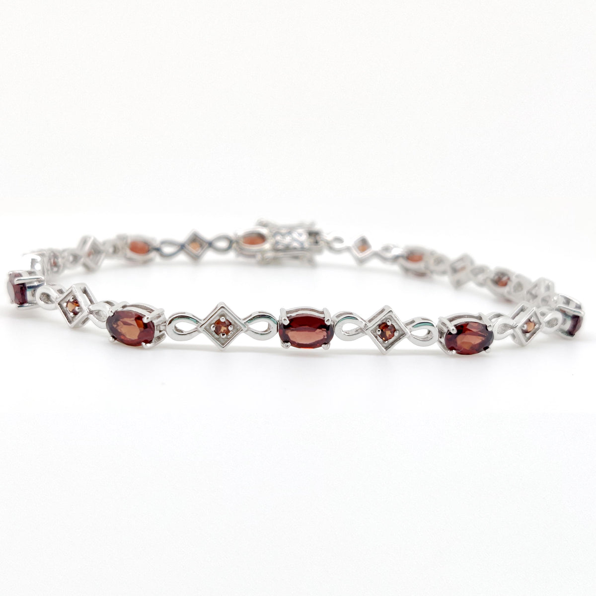 Garnet Tennis Bracelet: Sterling Silver January Birthstone, Garnet Jewelry, Wedding Gift