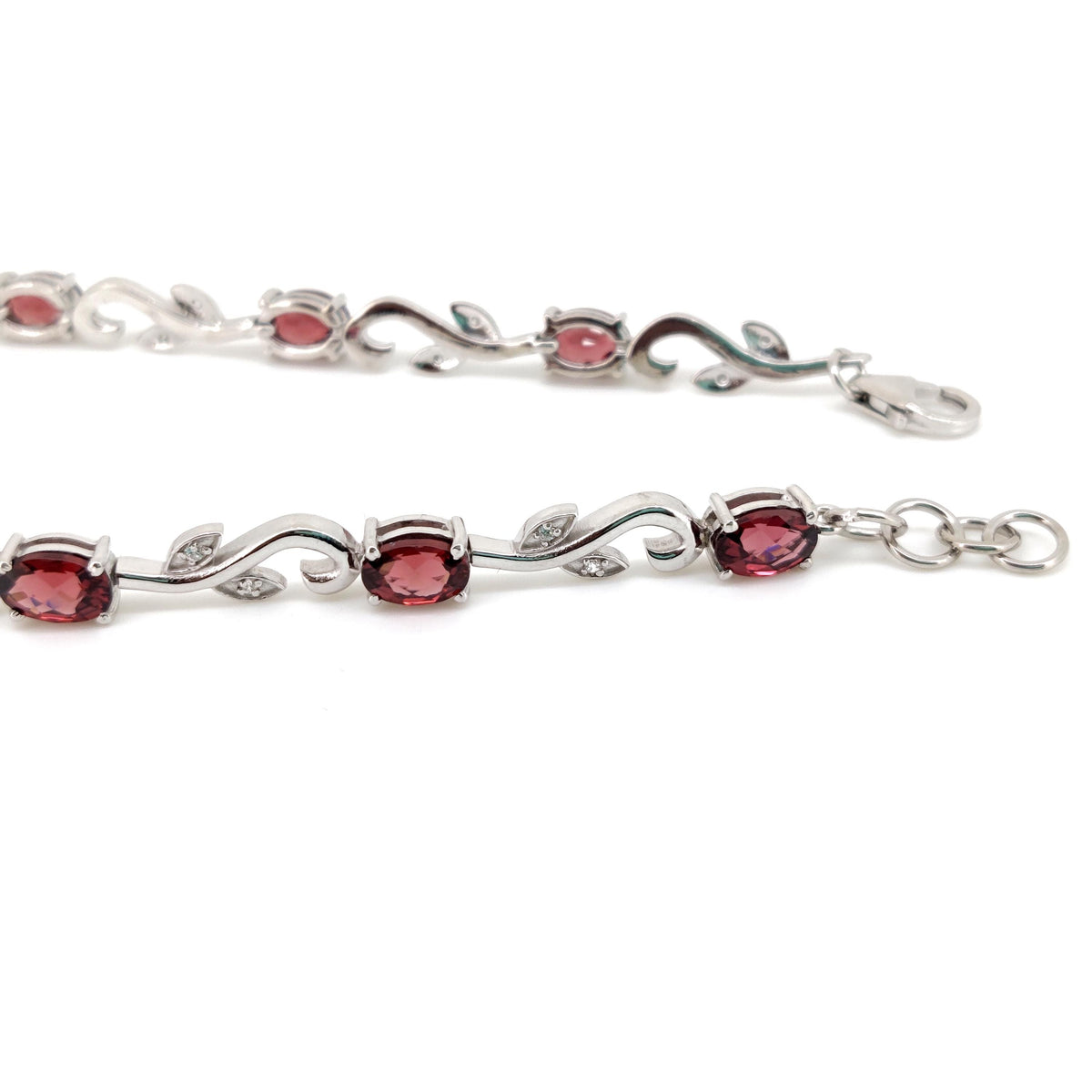 Garnet Bracelet: Sterling Silver January Birthstone, Mozambique Garnet Jewelry