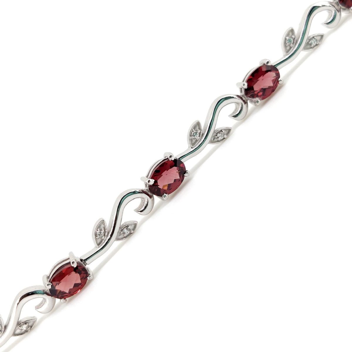 Garnet Bracelet: Sterling Silver January Birthstone, Mozambique Garnet Jewelry