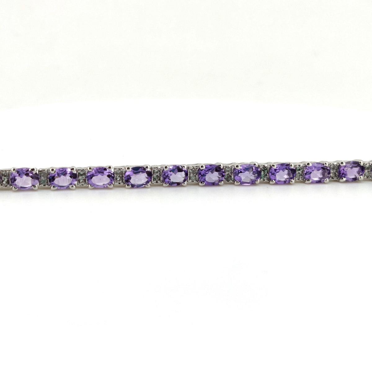Natural Amethyst Tennis Bracelet-Sterling Silver-Oval Gemstone-February Birthstone, Amethyst Jewelry